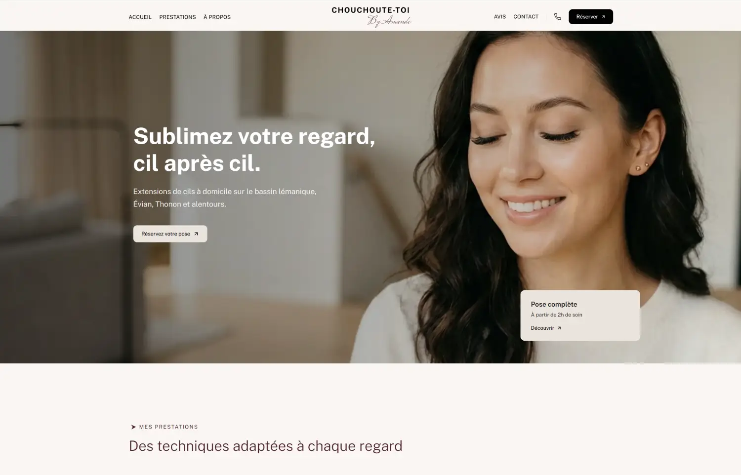 Site web Chouchoute-toi by Amande
